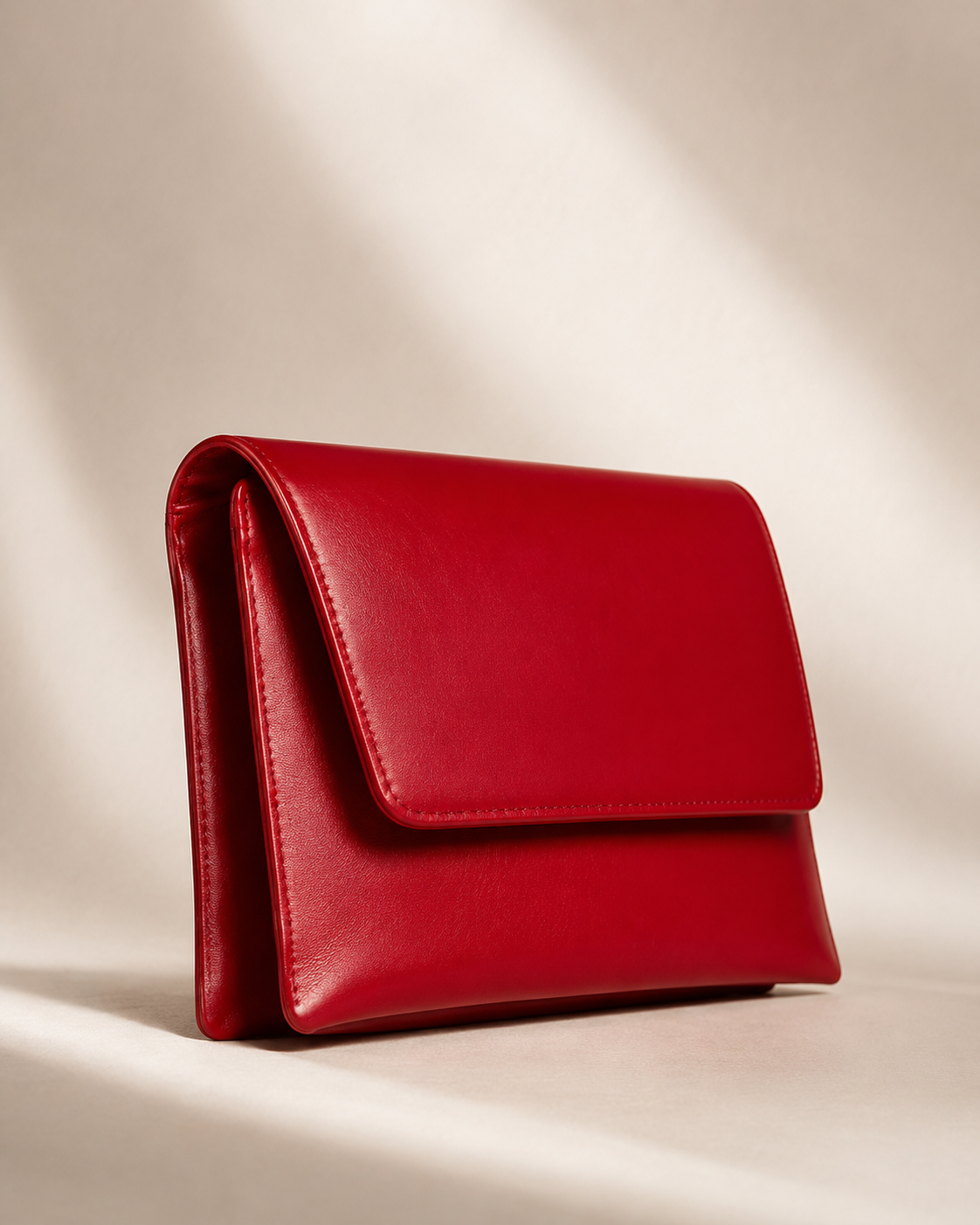 Red Leather Clutch Bag