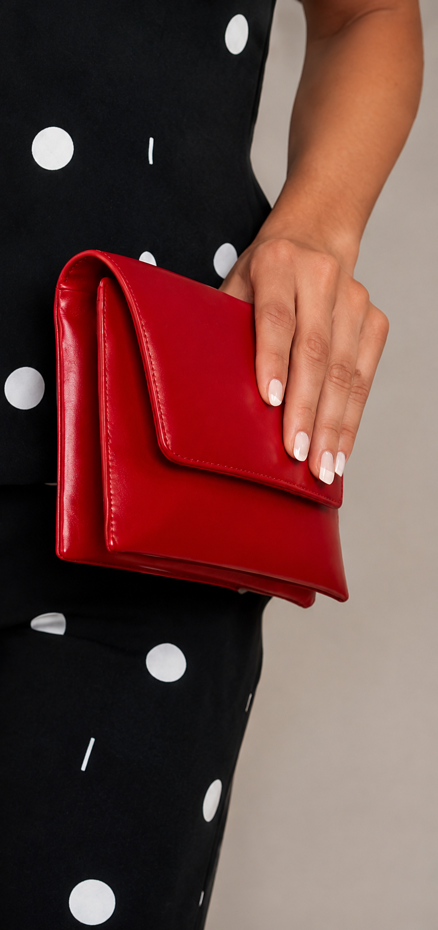 Red Leather Clutch Bag