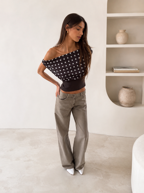 Backless Polka Dot Crop Top