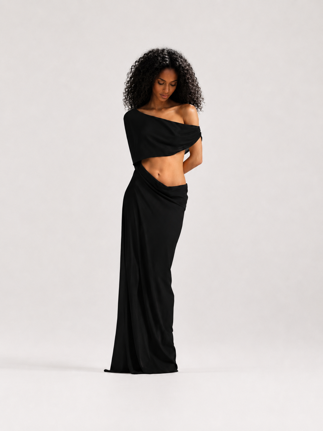 Asymmetric Cut-Out Maxi Dress