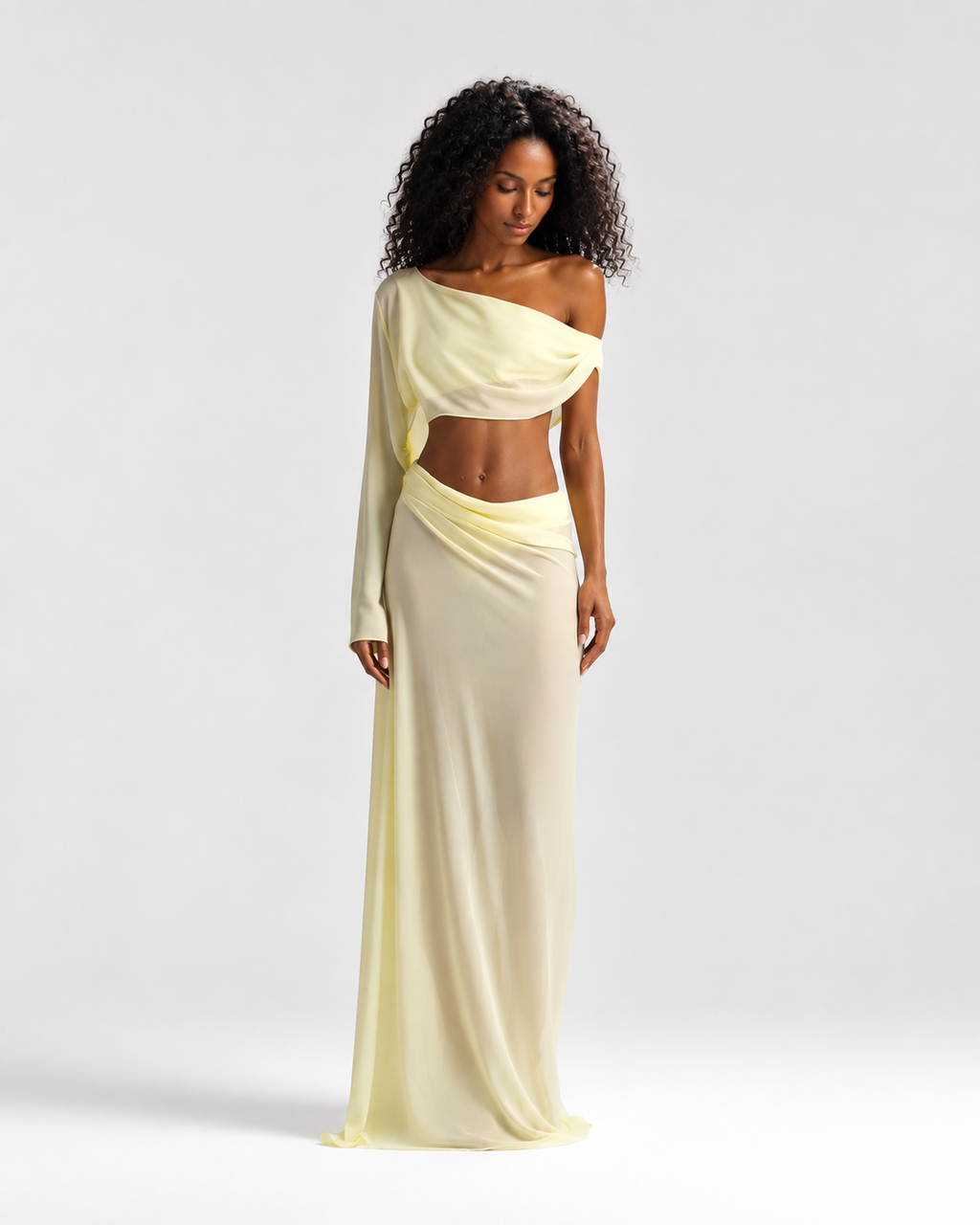 Asymmetric Cut-Out Maxi Dress