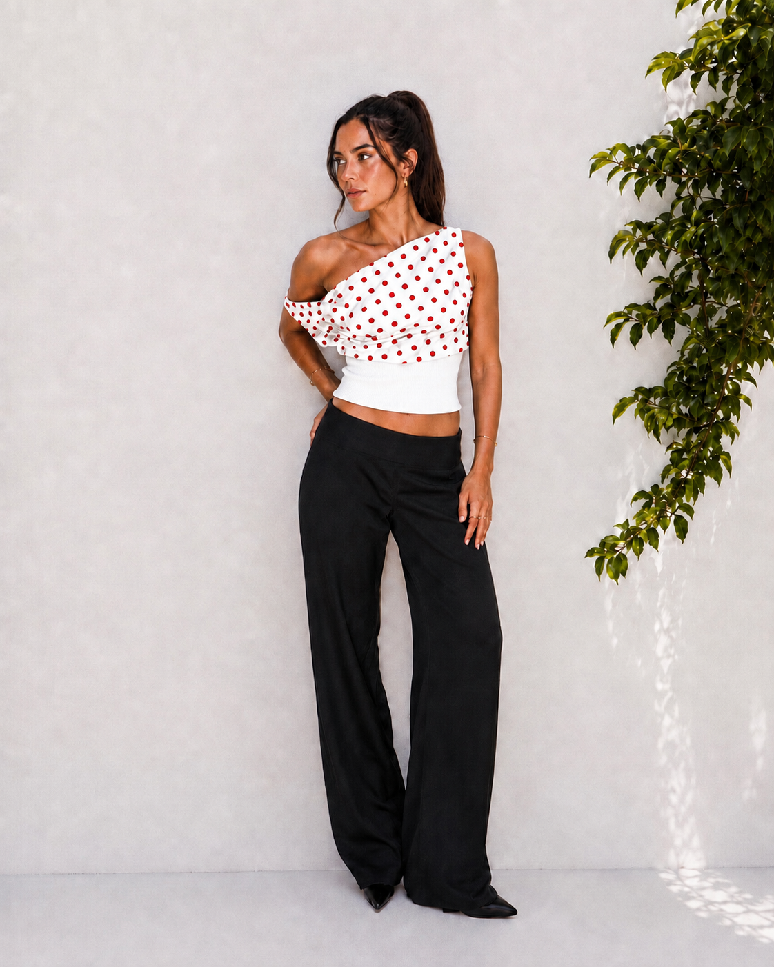 Backless Polka Dot Crop Top